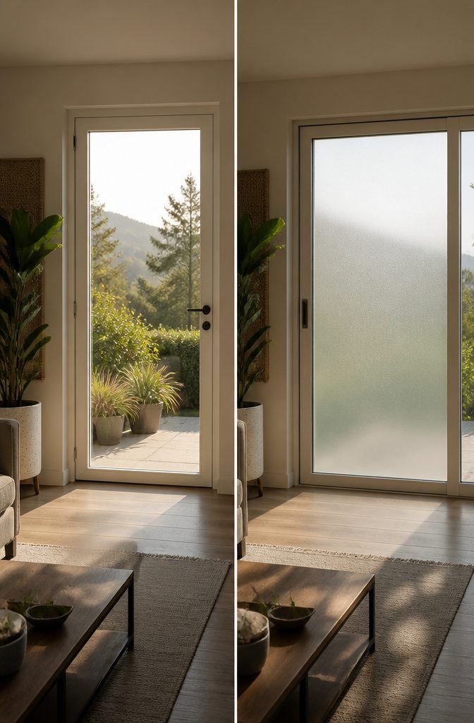 8 Patio Door Alternatives for 2026: Beyond Standard Sliding Glass 7 A sliding door made of acrylic panels in a residential setting.