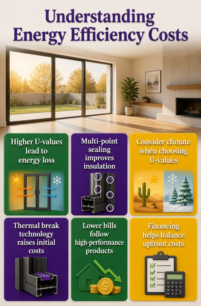 8 Patio Door Alternatives for 2026: Beyond Standard Sliding Glass 9 A chart illustrating energy efficiency costs related to patio doors.