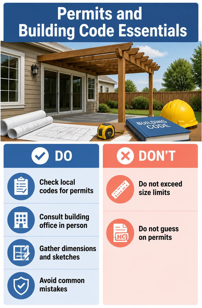 Guide on permits and codes for constructing patio covers.