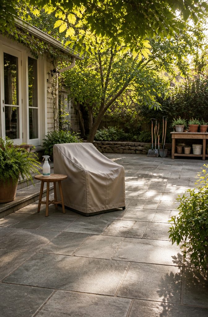 How to Repair Wicker Patio Furniture: A 2026 Guide to Fixing Unraveled Weave 10 Synthetic wicker furniture covered for protection against the elements.