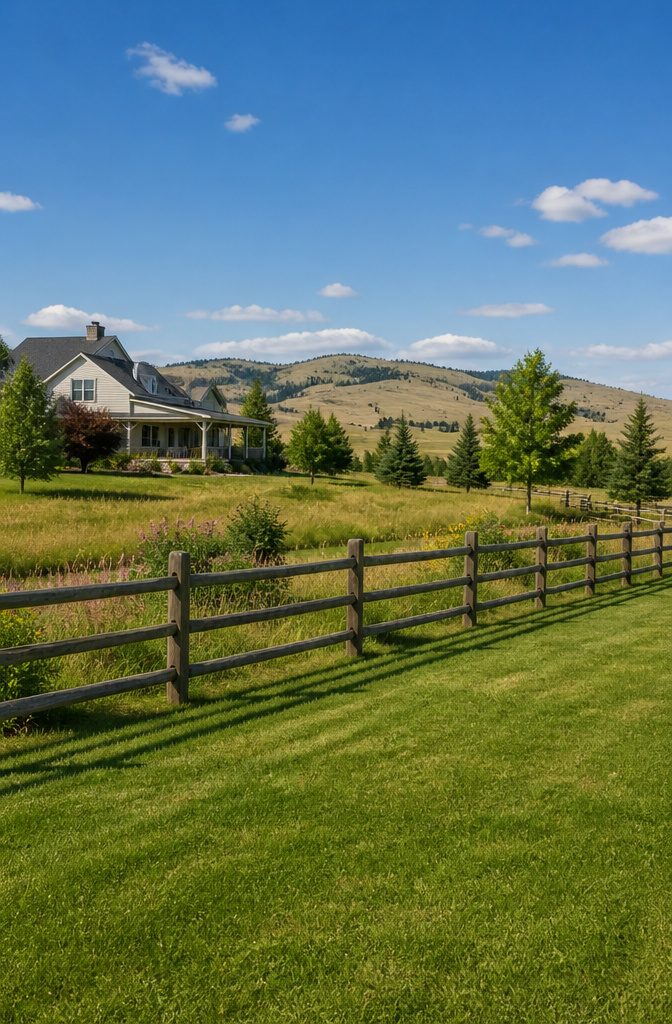 12 Types of Fences for Backyard Projects in 2026 9 Post-and-rail fence marking boundaries in a spacious yard.
